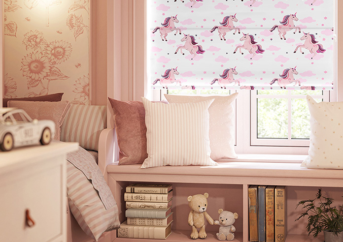 Unicorn Magic, Pink - Motorised Roman Blind - Image 5